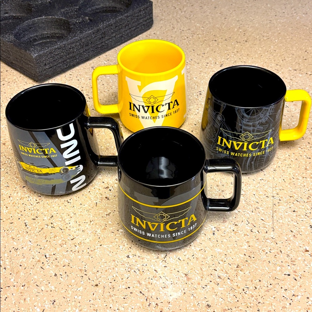 Authentic Invicta Set of 4 Mugs! A HUGE Collectors Items! - **NIB**